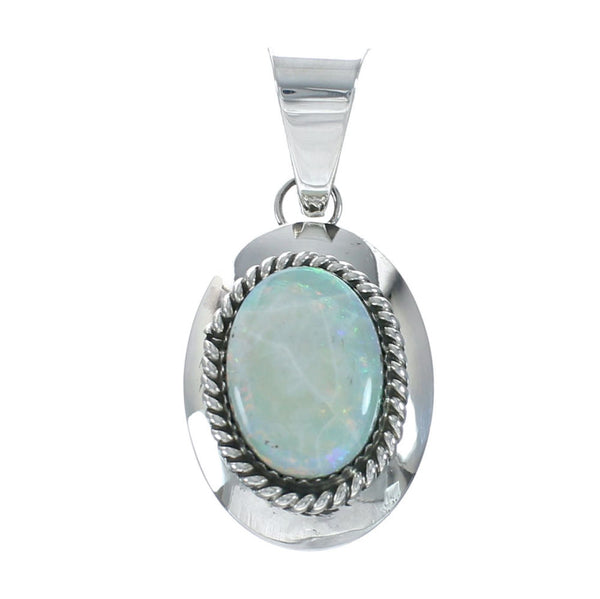 Navajo Real Opal And Sterling Silver Pendant X11149