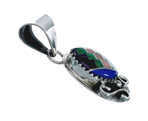 Native American Navajo Multicolor Inlay Pendant X11152