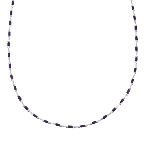 Sugilite Hand Strung Liquid Silver Necklace X11160