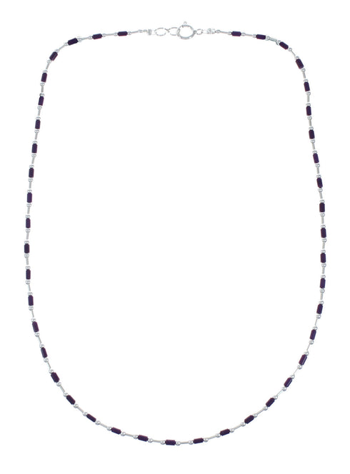 Sugilite Hand Strung Liquid Silver Necklace X11160