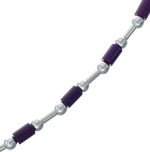 Sugilite Hand Strung Liquid Silver Necklace X11160