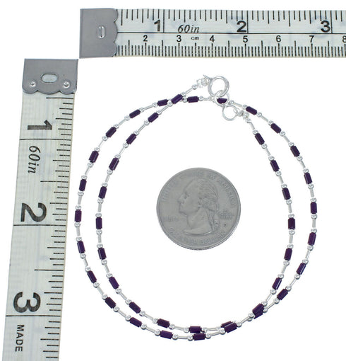 Sugilite Hand Strung Liquid Silver Necklace X11160