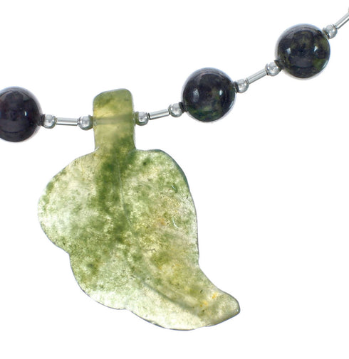 Native Dragon Blood Jasper Sterling Silver Beaded Necklace X11165