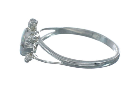 Native American Zuni Opal Sterling Silver Turtle Ring Size 6-3/4 X11135