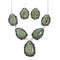 Authentic Navajo Sterling Silver Kingman Turquoise Link Necklace Earrings Set X11182