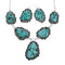 Authentic Navajo Sterling Silver Turquoise Link Necklace Earrings Set X11183