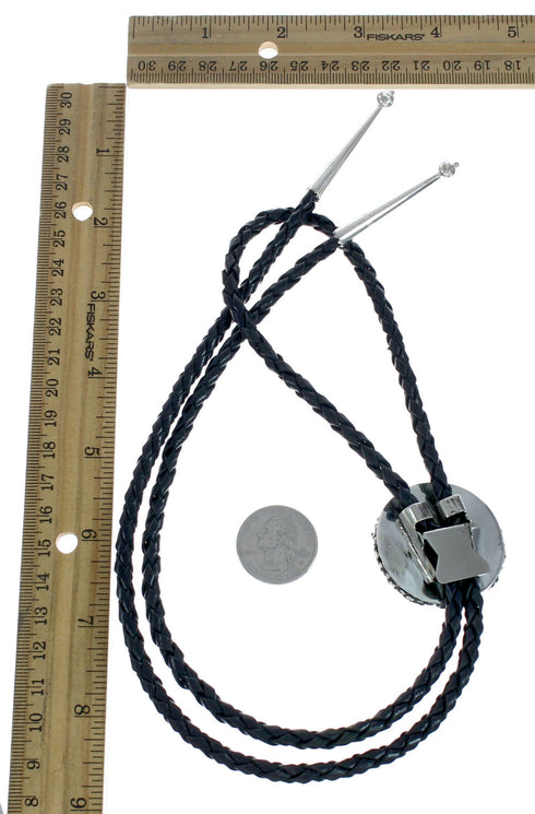 Navajo Sterling Silver And Turquoise Horse Bolo Tie X11186