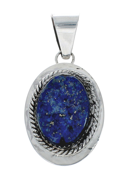 Navajo Sterling Silver Collar Lapis Pendant Necklace Set X11185