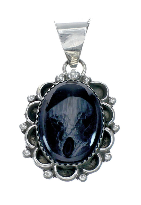 Onyx Sterling Silver Native American Bead Necklace X11193