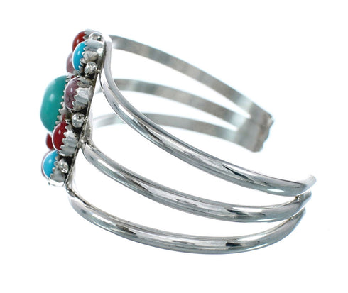 Native American Navajo Multi Stone Sterling Silver Cuff Bracelet X11197