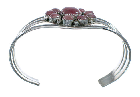 Native American Navajo Rhodochrosite Sterling Silver Cuff Bracelet X11199