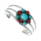 Native American Turquoise Coral Sterling Silver Navajo Cuff Bracelet X11201