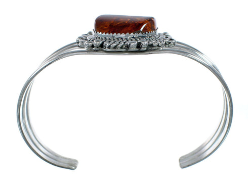 Native American Navajo Amber Sterling Silver Cuff Bracelet X11202