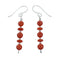 Native American Navajo Coral Bead Hook Dangle Sterling Silver Earrings X11204