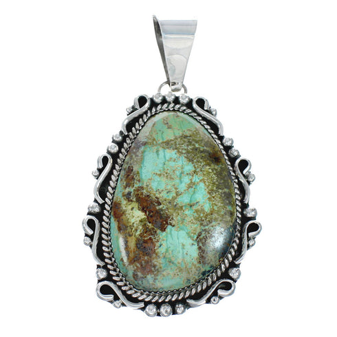 Native American Navajo Kingman Turquoise Sterling Silver Pendant X11211