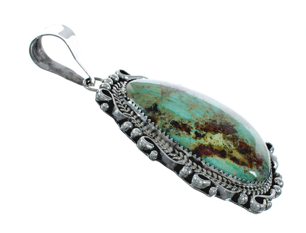 Native American Navajo Kingman Turquoise Sterling Silver Pendant X1121 ...