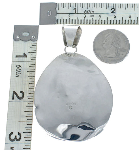 Genuine American Indian Pink Opal Agate And Sterling Silver Pendant X11212