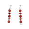 Navajo Coral Post Dangle Sterling Silver Bead Earrings X11221
