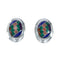 Multicolor Native American Inlay Sterling Silver Post Earrings X11222