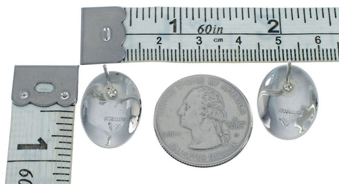 Navajo Sterling Silver Opal Post Stud Earrings X11223