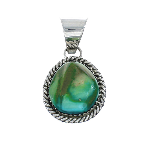 Native American Turquoise Sterling Silver Navajo Pendant X11239
