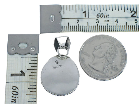 Native American Turquoise Sterling Silver Navajo Pendant X11239