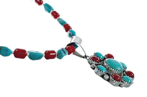 Navajo Multicolor Sterling Silver Necklace Set X11235