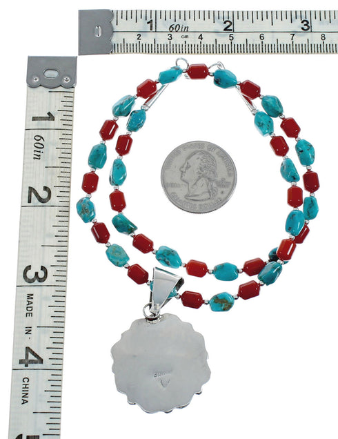 Navajo Multicolor Sterling Silver Necklace Set X11235