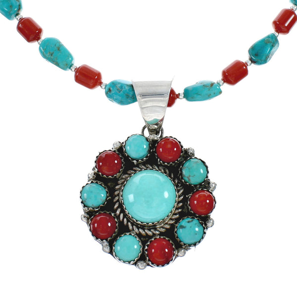 Navajo Multicolor Sterling Silver Necklace Set X11234