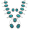 Turquoise Sterling Silver Navajo Naja Squash Blossom Necklace Set X11242