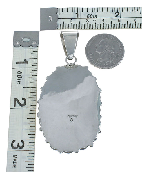 Navajo Authentic Sea Shell Feather Sterling Silver Pendant X11243