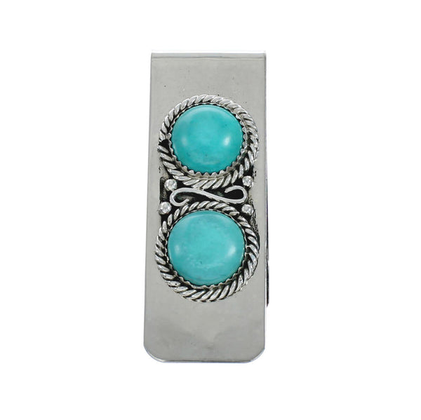 Navajo Turquoise And Sterling Silver Money Clip X11247