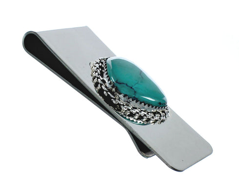 Authentic Navajo Turquoise Sterling Silver Money Clip X11250