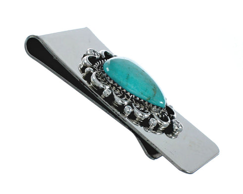 Native American Turquoise Sterling Silver Navajo Money Clip X11253