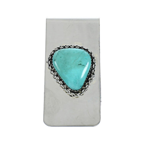 Native American Turquoise Sterling Silver Navajo Money Clip X11255