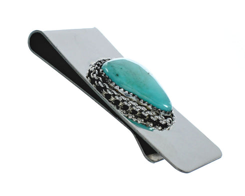 Native American Turquoise Sterling Silver Navajo Money Clip X11255