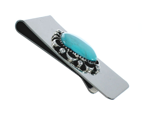 Genuine Turquoise Sterling Silver Navajo Money Clip X11256