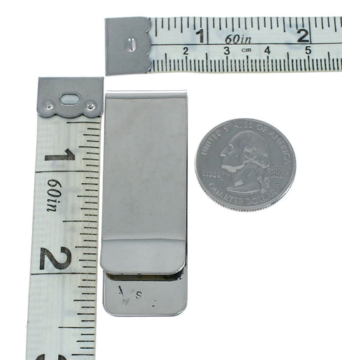 Genuine Navajo Sterling Silver Purple Oyster Shell Money Clip X11258