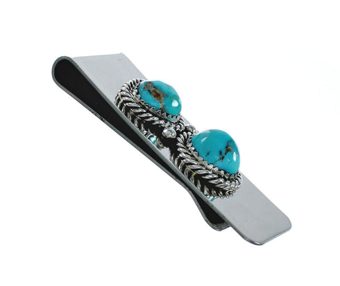Native American Navajo Turquoise And Sterling Silver Money Clip X11264