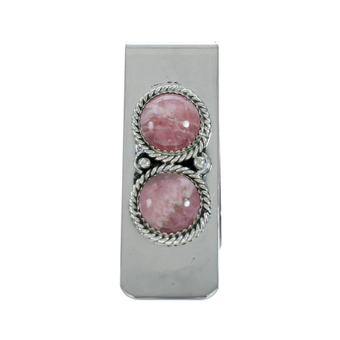 Navajo Rhodochrosite And Sterling Silver Money Clip X11266
