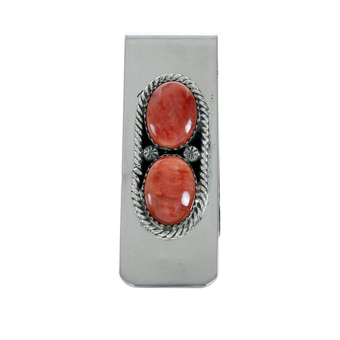Genuine Navajo Sterling Silver Oyster Shell Money Clip X11268