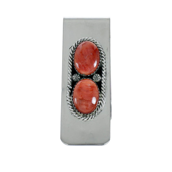 Genuine Navajo Sterling Silver Oyster Shell Money Clip X11268