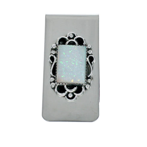 Native American Opal Sterling Silver Navajo Money Clip X11269