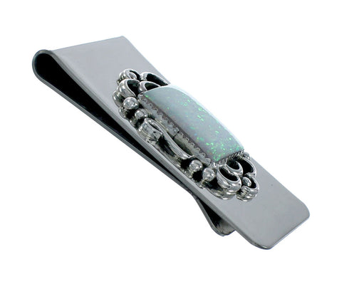 Native American Opal Sterling Silver Navajo Money Clip X11269