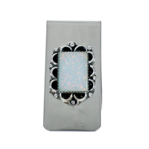 Native American Opal Sterling Silver Navajo Money Clip X11270