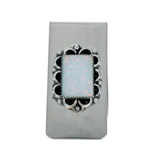 Native American Opal Sterling Silver Navajo Money Clip X11270