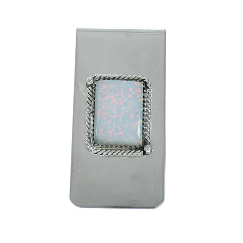 Native American Opal Sterling Silver Navajo Money Clip X11271