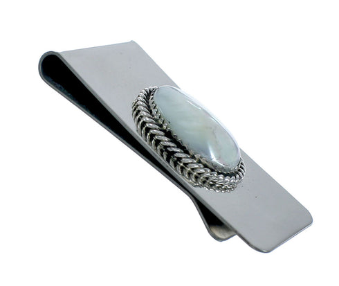 Mother Of Pearl Sterling Silver Navajo Money Clip X11273