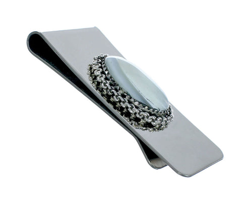 Mother Of Pearl Sterling Silver Navajo Money Clip X11275