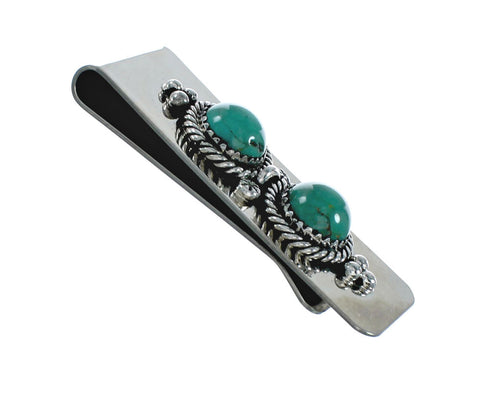 Native American Navajo Turquoise And Sterling Silver Money Clip X11277